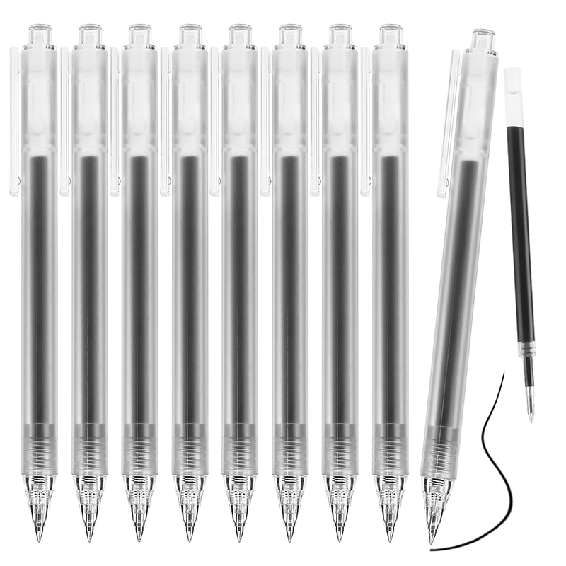 VOXRRN Retractable Gel Pen 0.5mm Fine Point Quick-Dry , Refillable Smooth Writing Pen for Journaling Note-Taking Office School