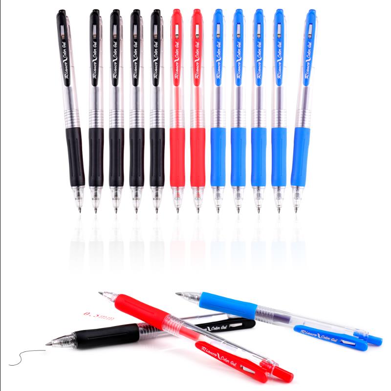 VOXRRN 0.5mm Gel Pens Black Blue Red, Extra Fine Point Pen Retractable, Quick Drying, Ballpoint Pen Fine Point Smooth Writing Pens for Office School Supplies