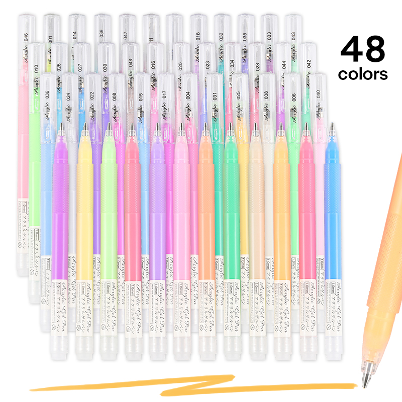 VOXRRN 48 Colors Acrylic Paint Pens, 0.7mm Fine Point Acrylic Markers, Water-Based Paint Marker Pens for Rock Painting, Stone, Ceramic, Glass, Wood, Canvas, DIY Crafts & Art Supplies