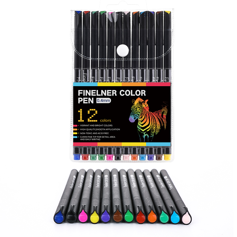 VOXRRN 0.35mm Fineliner Pen Set – 12/24/36/48/60/100 Pack Artist Colored Gel Pen with PVC Box for for Drawing Doodle Crafts Journaling Planner 