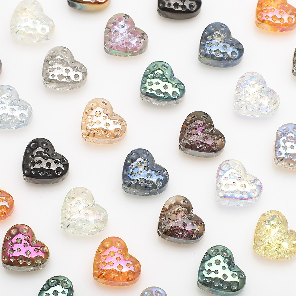 SHTROOR 20 Packs 0.6 Inches Electroplated Small Crystal Heart Healing Worry Stones,Trendy INS Style DIY Jewelry Charms for Stress Relief, Yoga Meditation, Home Office Decoration, Crystal Collectors
