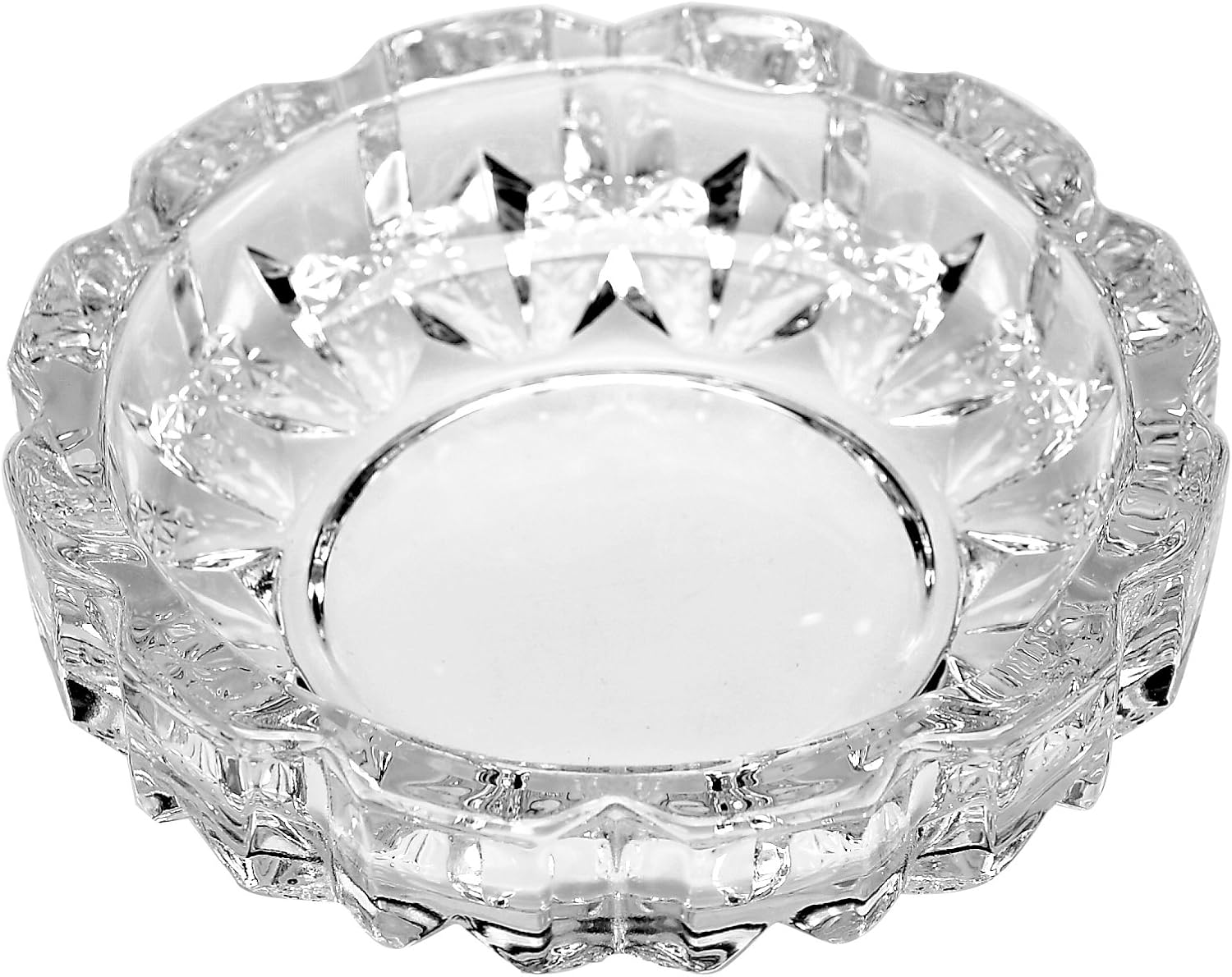 SHTROOR Crystal Heavy Glass Ashtray, Durable Heavy Clear Glass Ash Tray, Modern Decor Ashtrays for Cigarettes, Multi‑Purpose Indoor Outdoor Cigar Ashtray