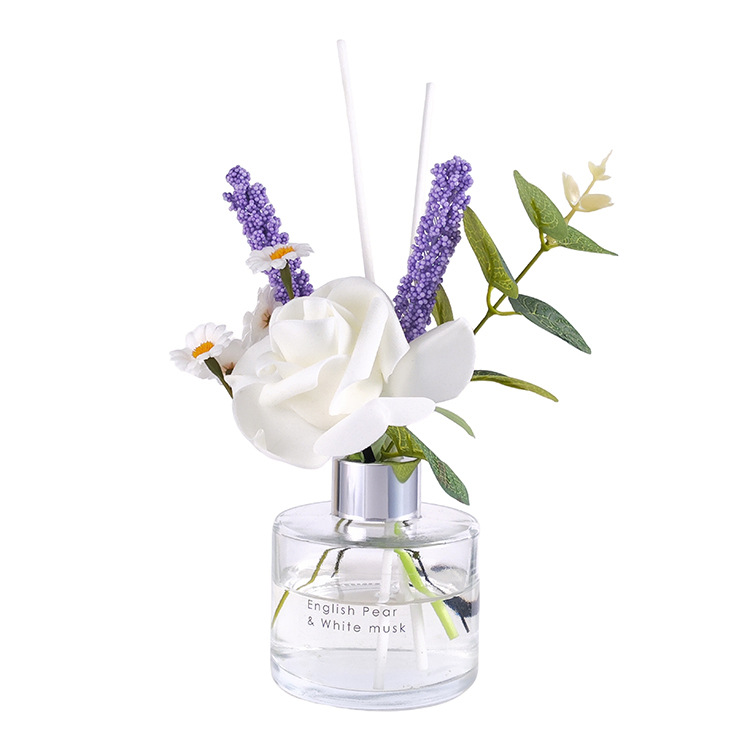 SHTROOR Crystal Fragrance Diffuser Base, Exquisite Real Flower Decoration, 6.7oz Large Capacity for Long‑Lasting Scent, Adjustable Fragrance Intensity, Decor and Home Fragrance Gift for Bedroom, Bathroom, Office