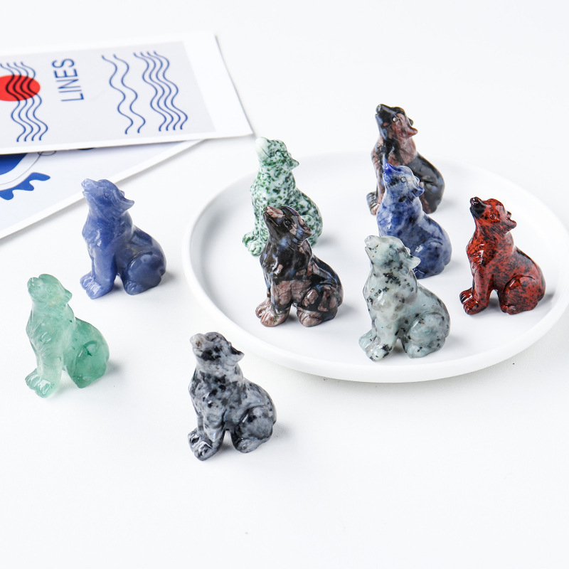 SHTROOR 8PCS Crystal Wolf Figures Forest Animal Figurines, Realistic Wolf Figurine Educational Toy, Kids Room Decor, Christmas Birthday Gift for Boys Girls Wolf Lovers